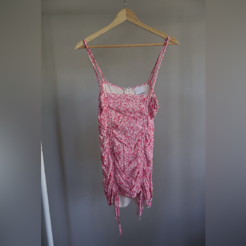 Skylar + Madison Pink Floral Ruched Mini Sundress Size Small